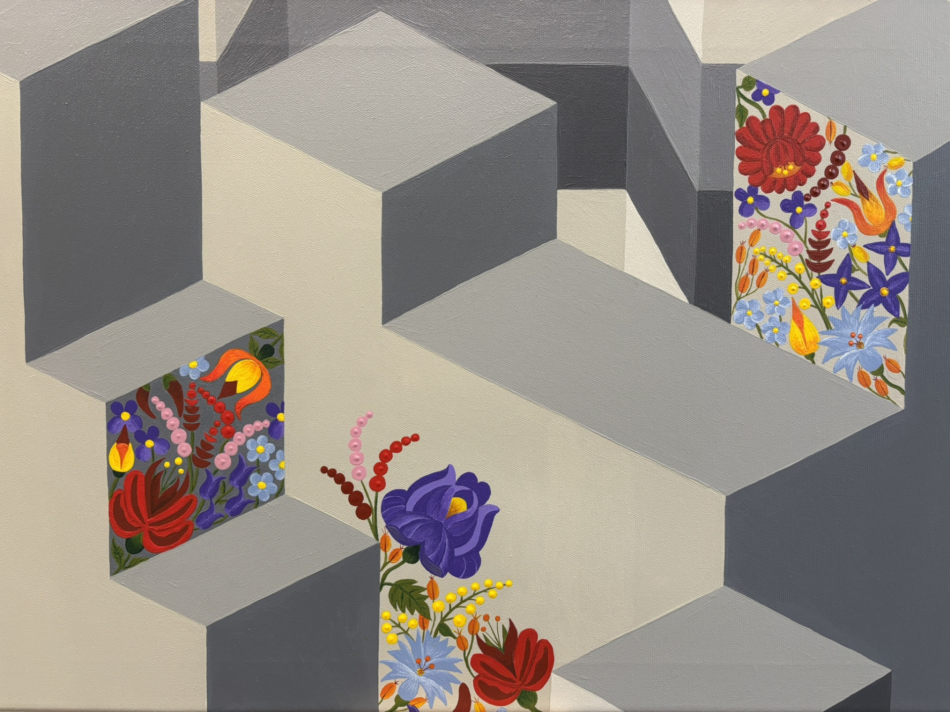 Ébredés 60x80 cm, geometrikus festmény 8